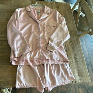 In Bloom by Jonquil Satin Pink Pajama Set size Small